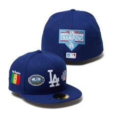 画像1: NEW ERA  59FIFTY MLB Allover ロサンゼルス・ドジャース ダークロイヤル (1)