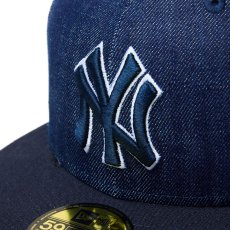 画像5: NEW ERA  59FIFTY MLB Denim 2-Tone ニューヨーク・ヤンキース インディゴデニム ネイビーバイザー (5)