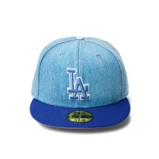 画像2: NEW ERA  59FIFTY MLB Denim 2-Tone ロサンゼルス・ドジャース ウォッシュドデニム ダークロイヤルバイザー (2)