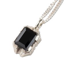 画像2: CALEE  CUT STONE SILVER NECKLACE ＜BLACK CUBIC＞ (2)