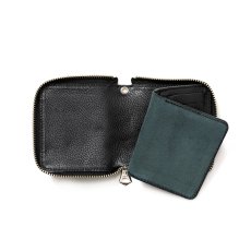 画像4: CALEE  ROUND ZIP LEATHER SHORT WALLET (4)