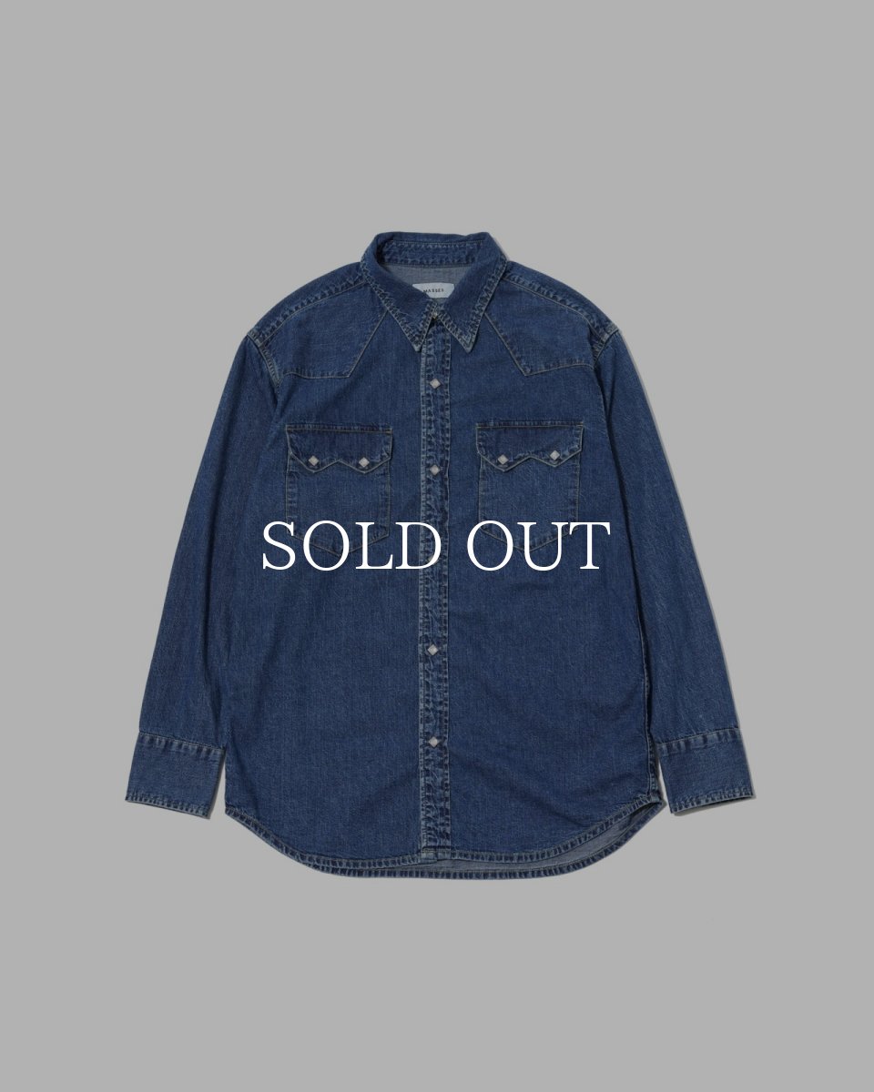 画像1: MASSES  DENIM SHIRT H.WASH (1)