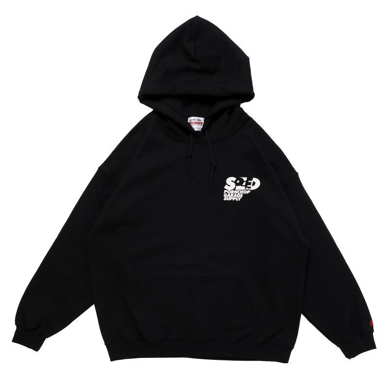 ポークチョップ パーカー/PORKCHOP オーバルロゴ BLACK XL 日本値下