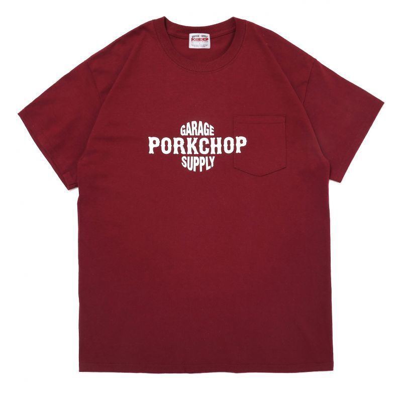 PORKCHOP GARAGE SUPPLY BAR&SHIELD POCKET TEE (MAROON) P0126 公式通販