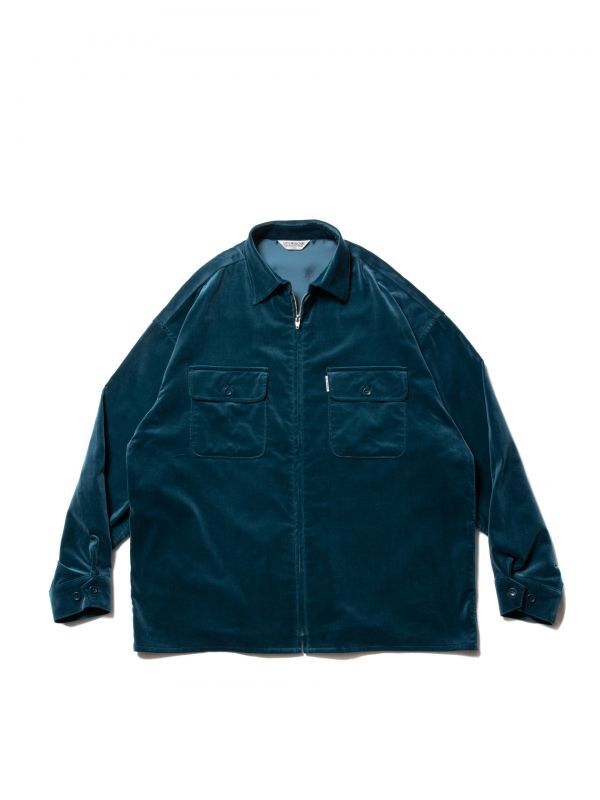 COOTIE/クーティー CTE-21A406 Velour Zip Up Work Shirt ベロア ジップアップ ワークシャツ【007】