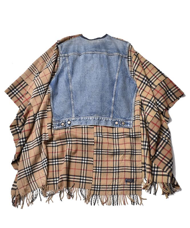 80/20クロス DenimJKT RebuildPoncho Muffler Patchwork - 通販 - www