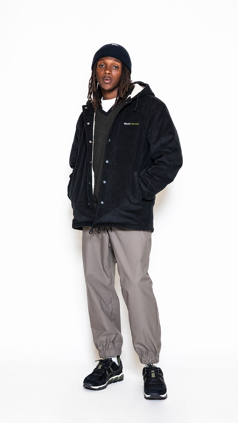 Back Channel CORDUROY HOODED WINDBREAKER (BLACK) 2321060 公式通販