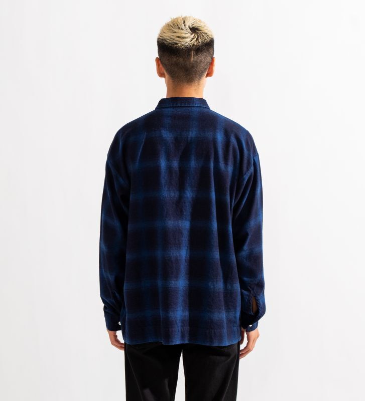 APPLEBUM Indigo Ombre Check Square L/S Shirt (Navy) 2210215 公式通販