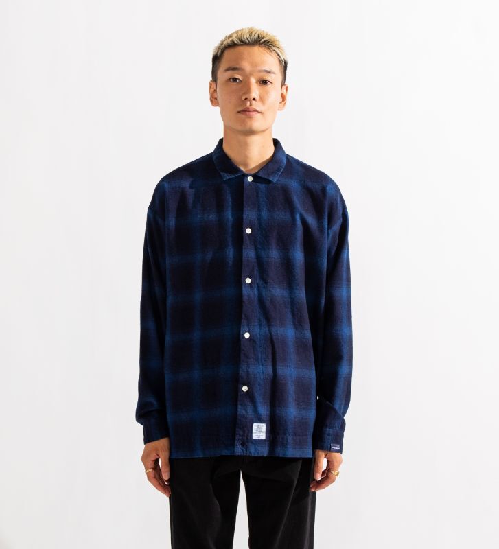 APPLEBUM Indigo Ombre Check Square L/S Shirt (Navy) 2210215 公式通販