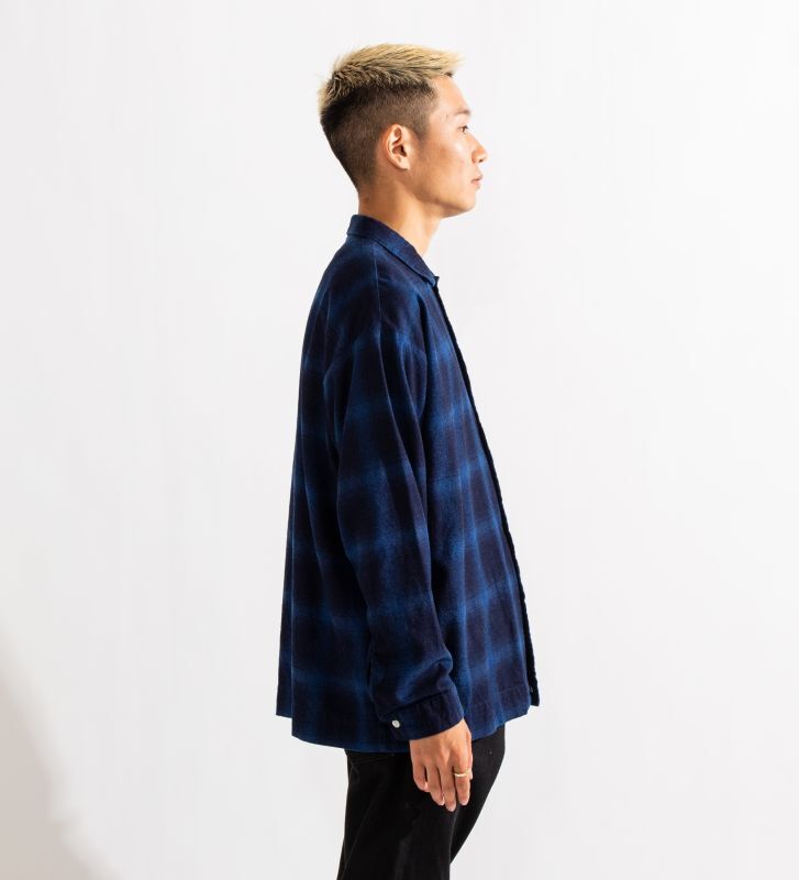 APPLEBUM Indigo Ombre Check Square L/S Shirt (Navy) 2210215 公式通販