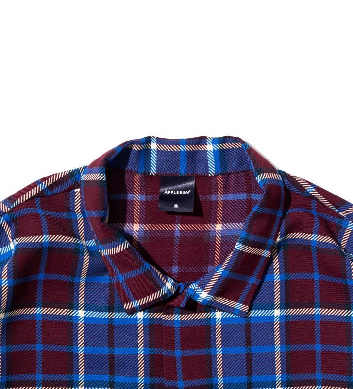 APPLEBUM Silky Check Square L/S Shirt (Wine/Blue) 2220201 公式通販