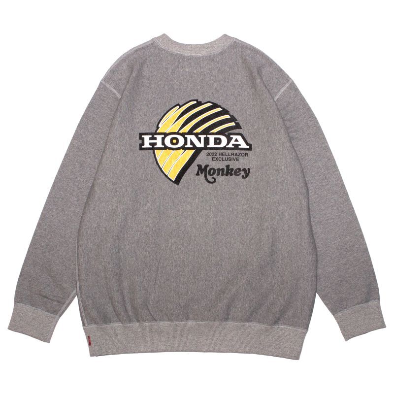 HELLRAZOR HONDA MONKEY EMBLEM LOGO CREWNECK (GREY) 01122SPHO0205