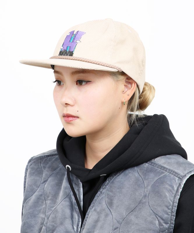 特価お得 ハフ HUF corduroy city H snapback cap in off white メンズ