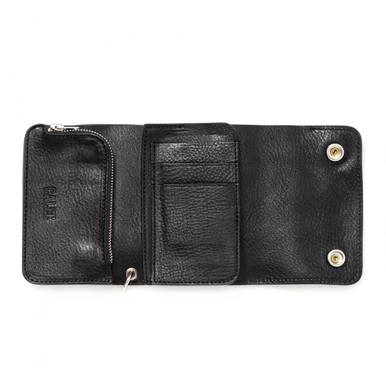 CALEE Studs leather flap half wallet (Black) CL-22AW010L&A-L 公式通販