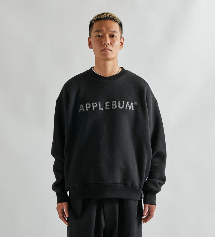 APPLEBUM Logo Needle Punch Crew Sweat (Black) 2220409 公式通販