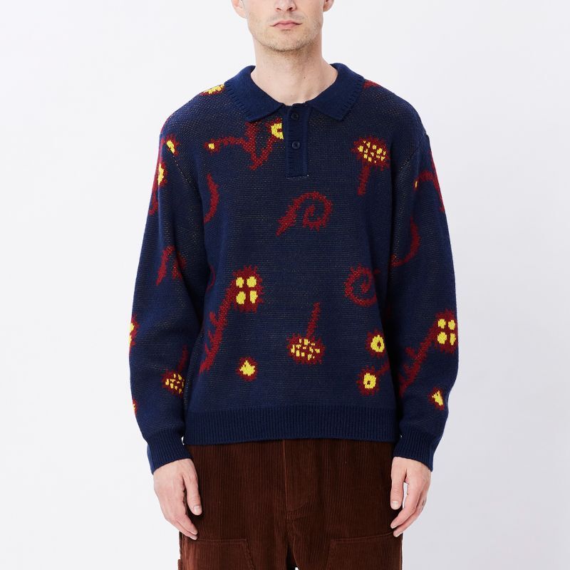 OBEY WASHER SWEATER (NAVY MULTI) 151000064 公式通販