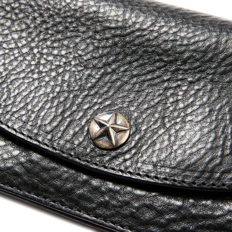CALEE Silver star concho leather long wallet (Black) CL-22AW022L&A