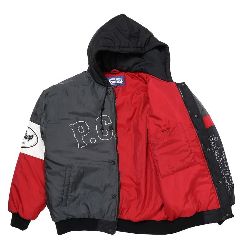 PORKCHOP GARAGE SUPPLY HOODED STADIUM JK (GRAY×RED) P0228 公式通販