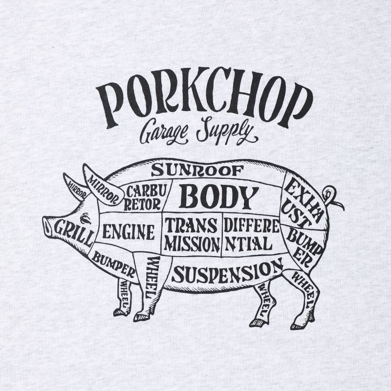 PORKCHOP GARAGE SUPPLY PORK FRONT SWEAT (GRAY) P0235 公式通販