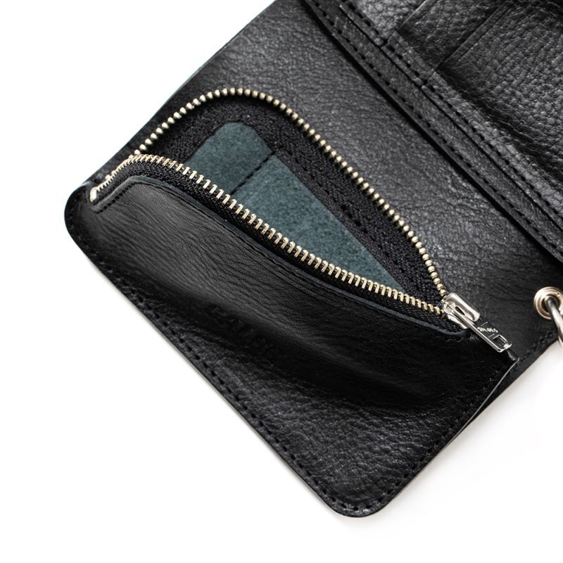 CALEE Studs leather flap half wallet (Black) CL-23SS013L&A-L 公式通販