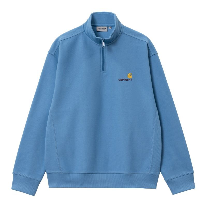 CARHARTT WIP HALF ZIP AMERICAN SCRIPT SWEATSHIRT (Piscine) I027014