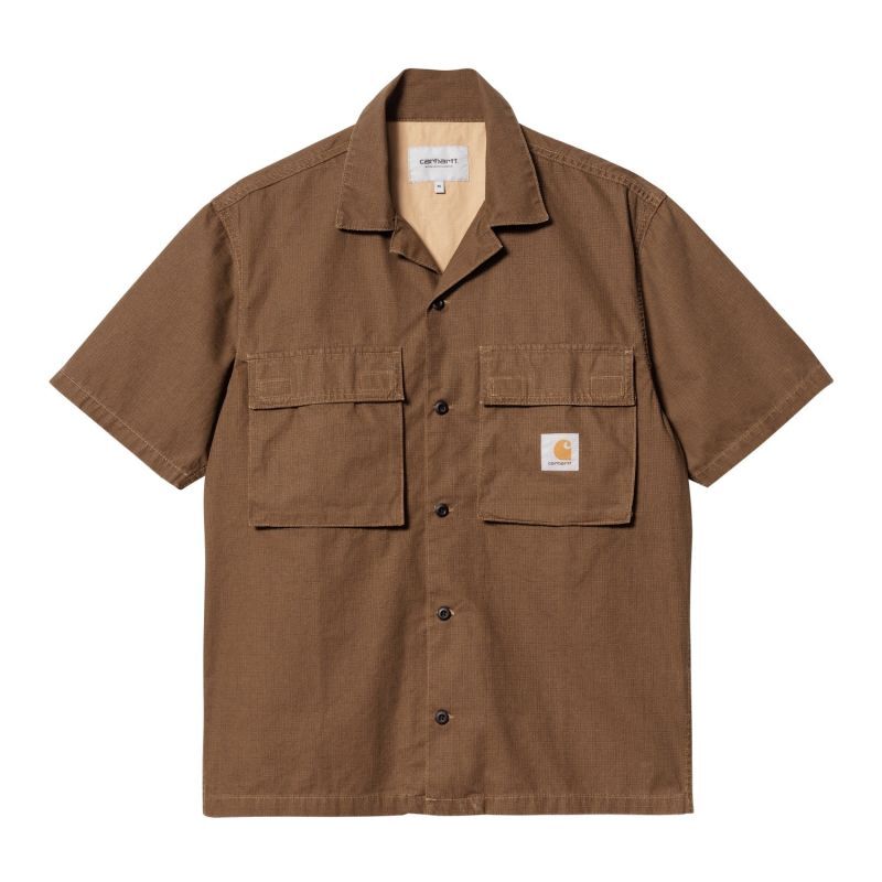 CARHARTT WIP S/S WYNTON SHIRT (Tamarind / Dusty H Brown stone