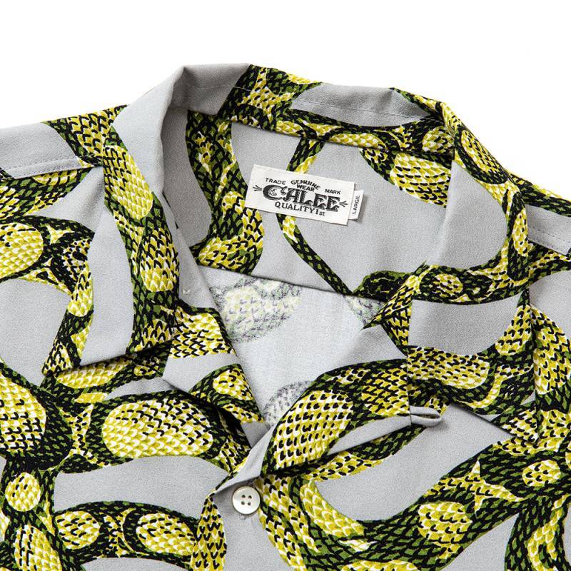 CALEE Allover snake pattern S/S shirt -Limited- (Gray) CL