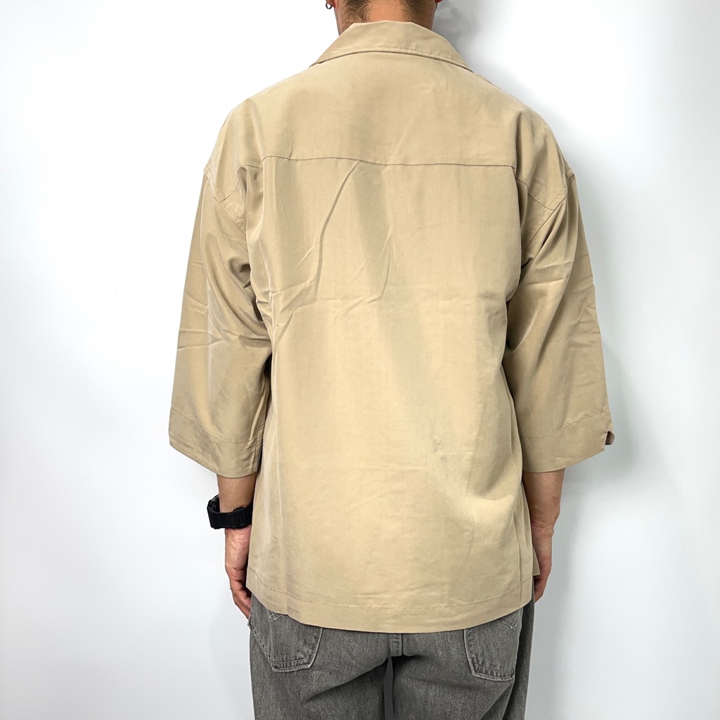 CALEE 3/4 Sleeve R/P drop shoulder shirt (Beige) CL-23SS041 公式通販