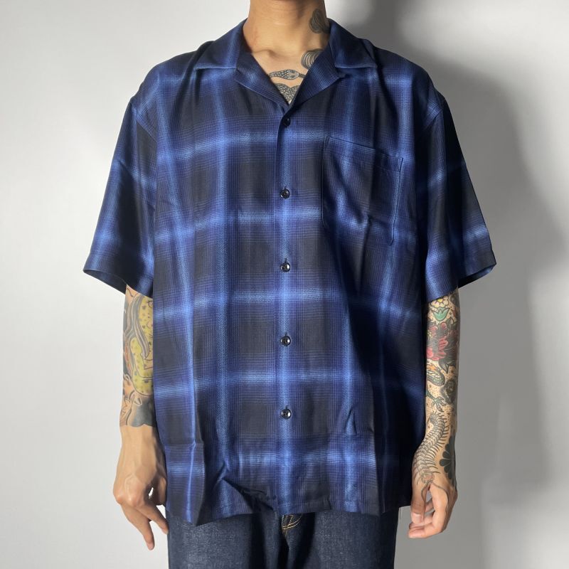 RADIALL EASY - OPEN COLLARED SHIRT S/S (Midnight Navy) RAD-23SS