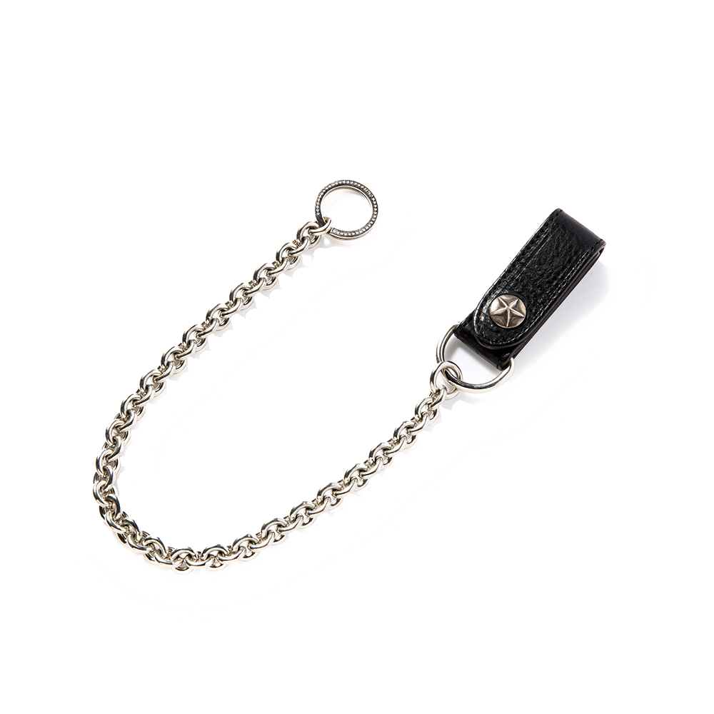 CALEE Silver star concho leather wallet chain (Black) CL