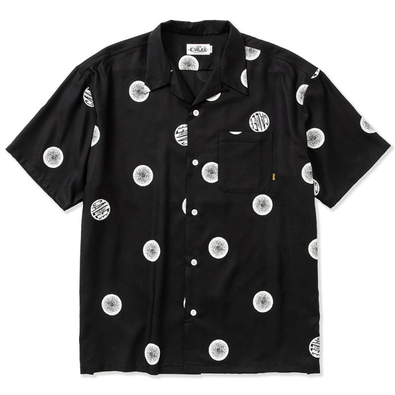 CALEE Original dot pattern amunzen cloth S/S shirt (Black) CL