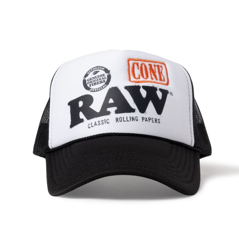 INTERBREED RAW x INTERBREED “Big Cone Trucker Cap” (BLK/WHT