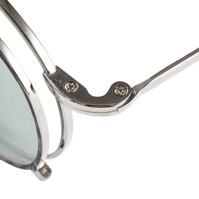 CALEE Flip up type circle metal glasses -Limited- (Silver.Blue) CL