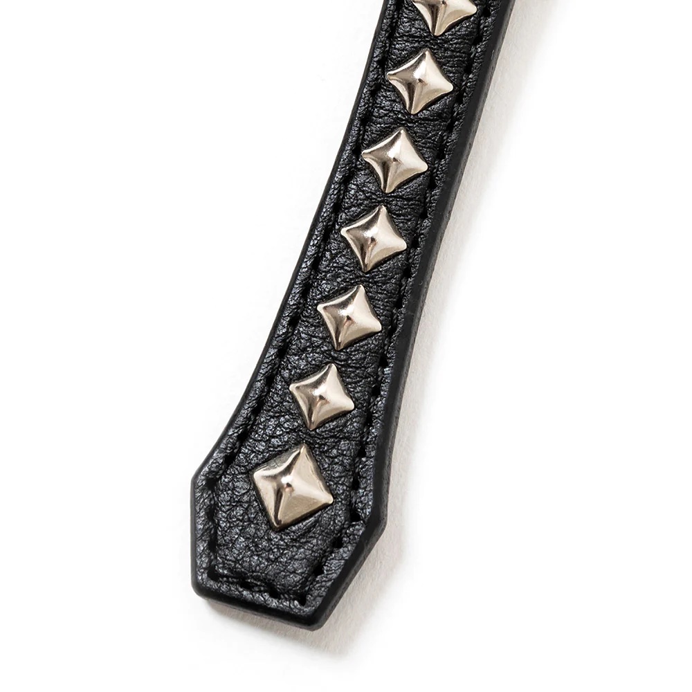 CALEE STUDS LEATHER ASSORT KEY RING -TYPEI- A (Black) CL