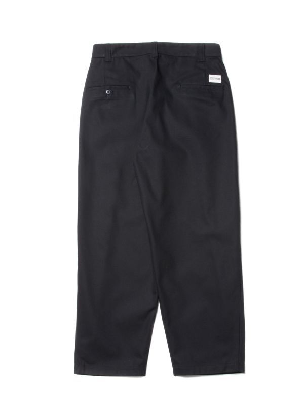 COOTIE Hard Twisted Yarn T/C Twill Raza 1 Tuck Trousers (Black