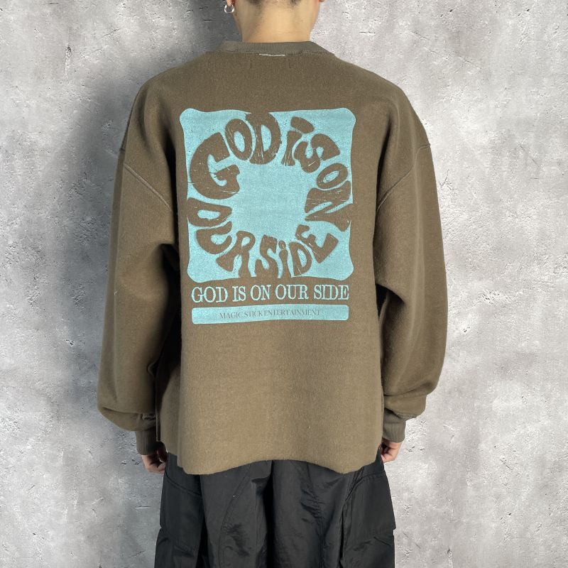 MAGIC STICK Inside-out G.I.O.O.S Crew Sweat (Brown) 23AW-MS10-031