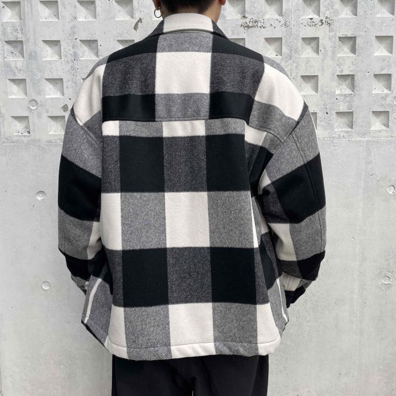 COOTIE Buffalo Check Wool Zip Up CPOLining100%Cup