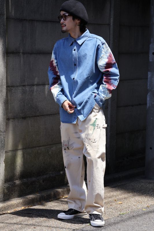 CHALLENGER L/S TIE DYE SLEEVE DENIM SHIRT CLG-SH 024-001 公式通販