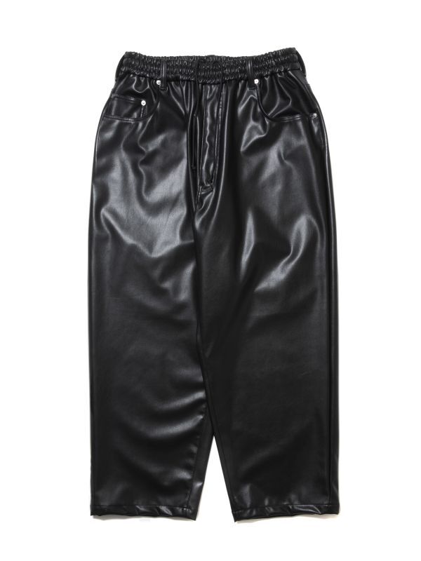 COOTIE  Faux Leather 5 Pocket Wide Easy Pants